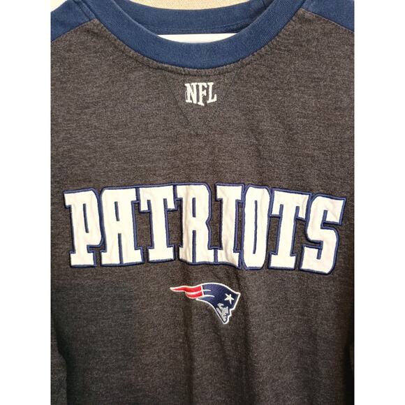 NFL Team Apparel Shirt Men XL Gray New England Patriots Logo Crewneck Sweatshirt - Picture 6 of 10